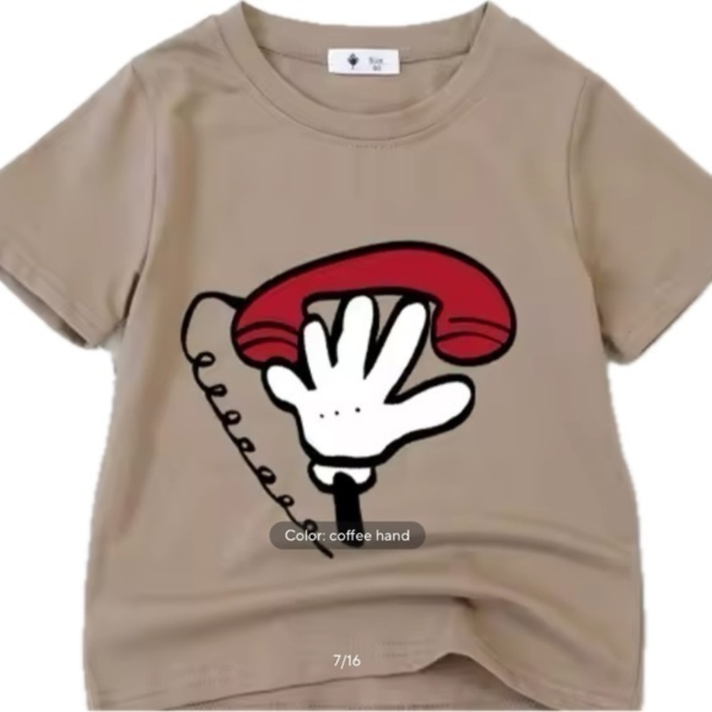 New shortsleeved tee boy girl “telephone” size 6, 8